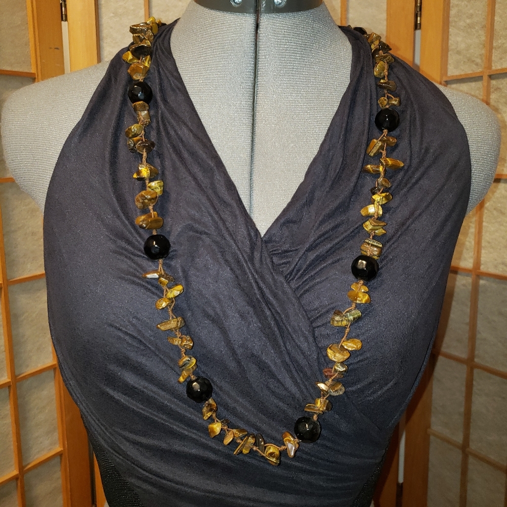 Handmade Tigers Eye Beaded Necklace